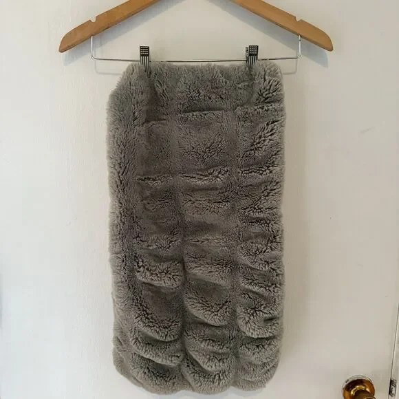 Pottery Barn Throw Pillow Cover Faux Fur 12 X 24 Gray Rectangle Pillow Case - Picture 5 of 5